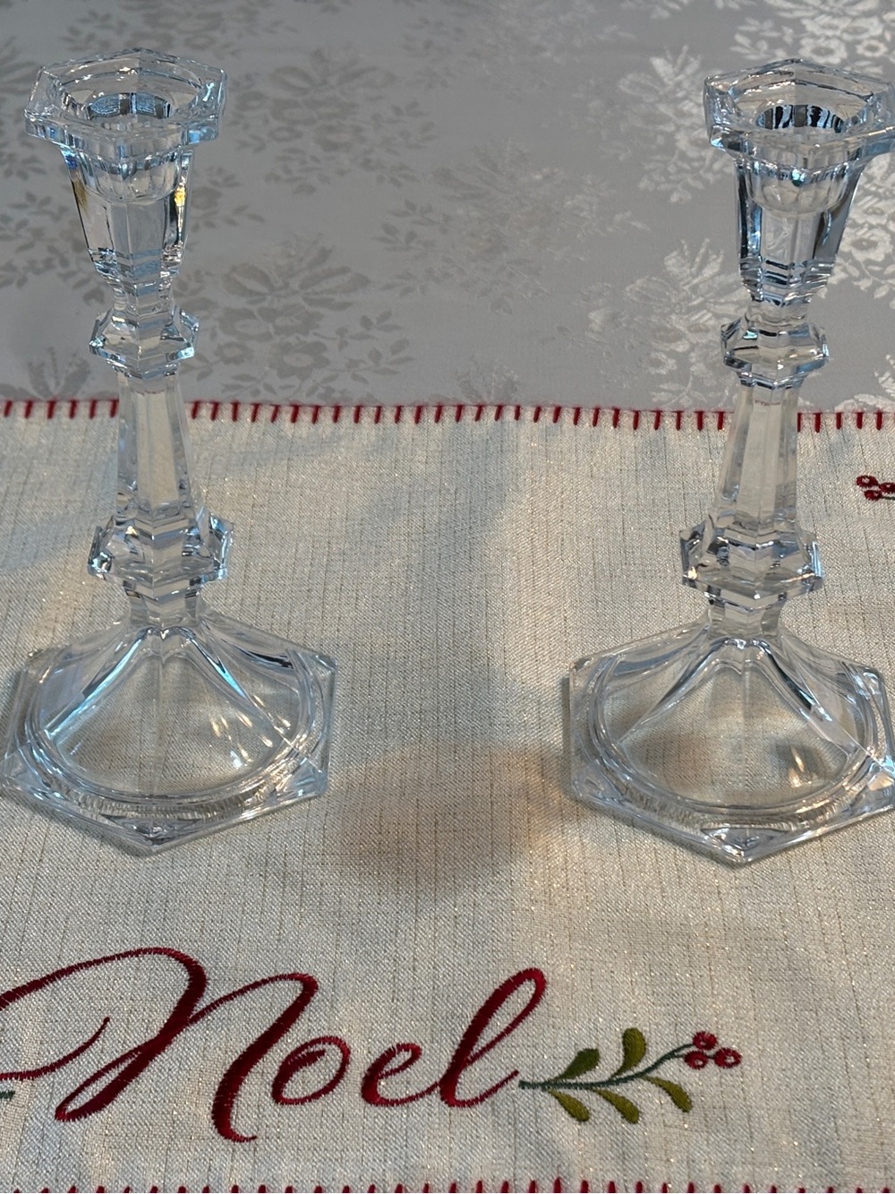 Lenox Clear Crystal-Look Glass Candlestick Pair